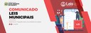 Comunicado: Leis Municipais em Migração para Plataforma Digital Comunicado: Leis Municipais em Migração para Plataforma Digital
